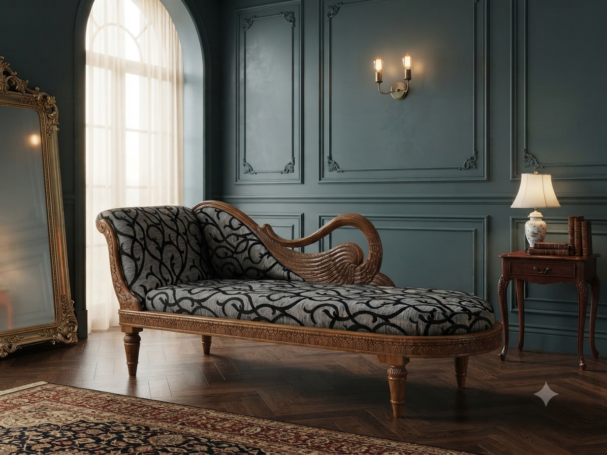 Silver Vine Upholstered Diwan