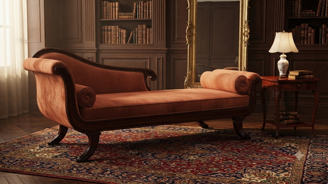 Terracotta Velvet Chaise Diwan